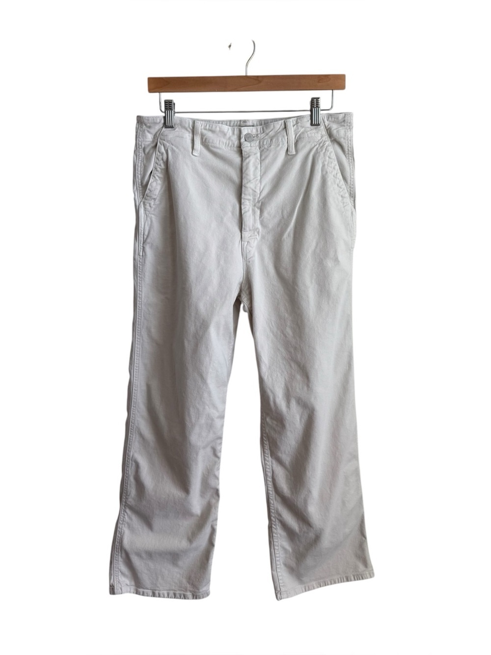 Mother The Major Zip Ankle Chalk It Up White Ivory High Rise Jeans 31